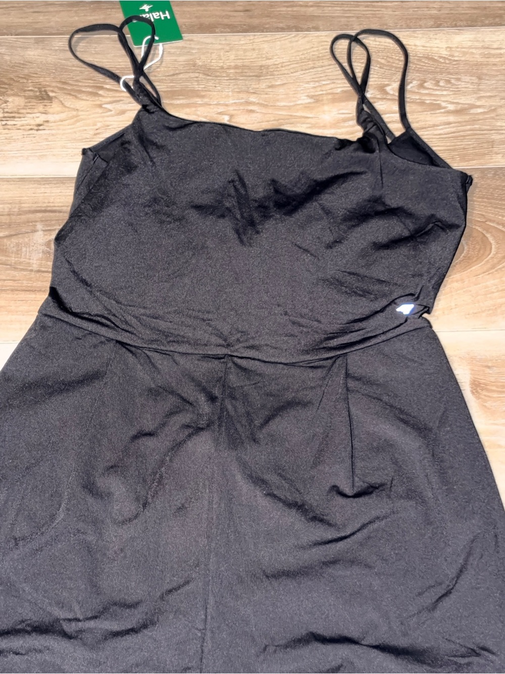 Halara Black Wide-Leg Strappy Easy Peezy Twisted Back Jumpsuit Size Large - Picture 3 of 6